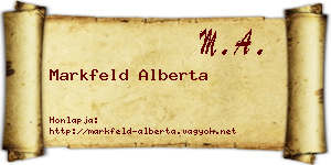 Markfeld Alberta névjegykártya
